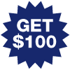 Get $100 icon